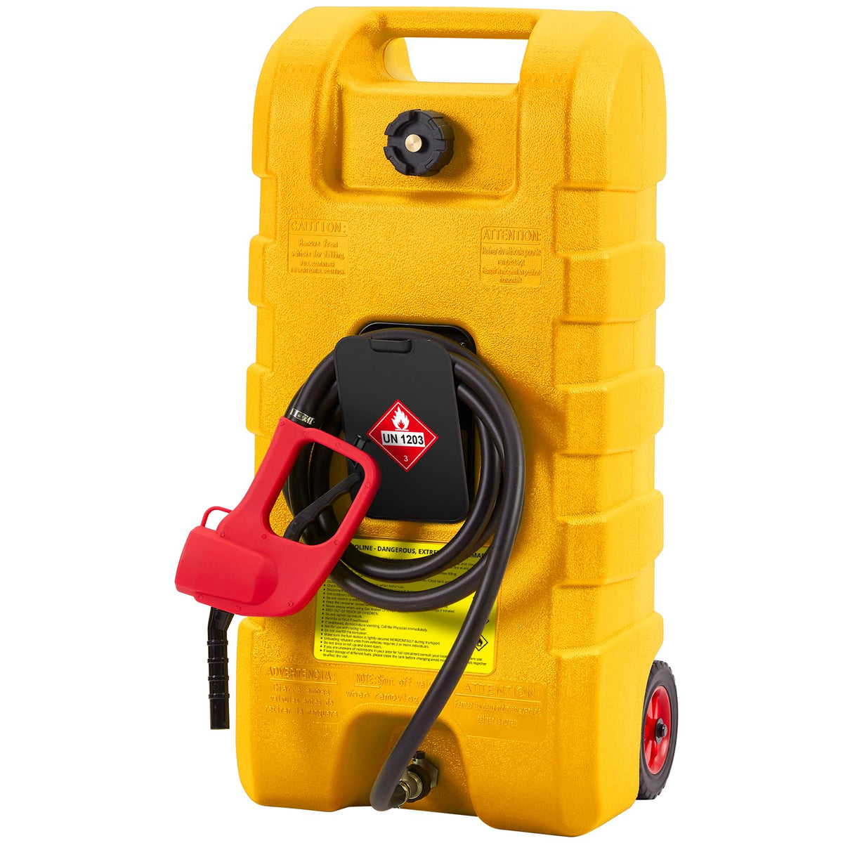 15 Gallon Portable Gas Tank with Caster and 10Ft Hose R64056