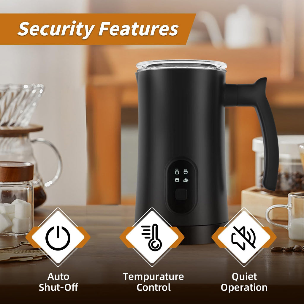 4-in-1 Electric Milk Frother, 350ml Black R866