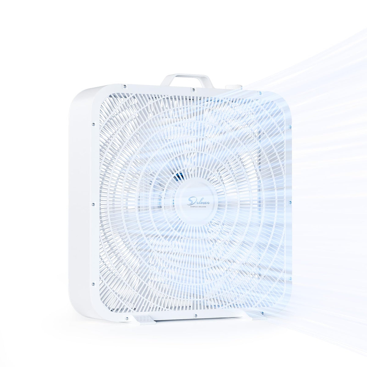 20” 3-Speed Box Fan with Carry Handle, White H4353