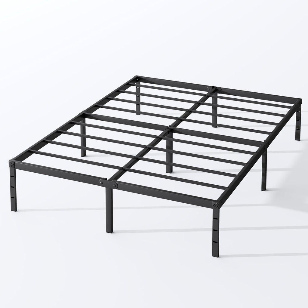 Queen Size 18 Inch Tall Black Metal Platform Bed Frame H5066