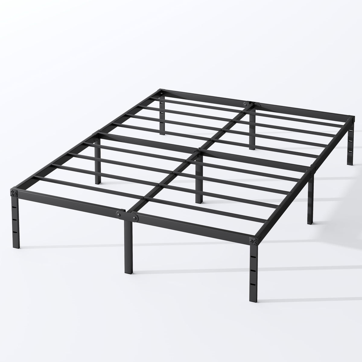 Queen Size 18 Inch Tall Black Metal Platform Bed Frame H5066