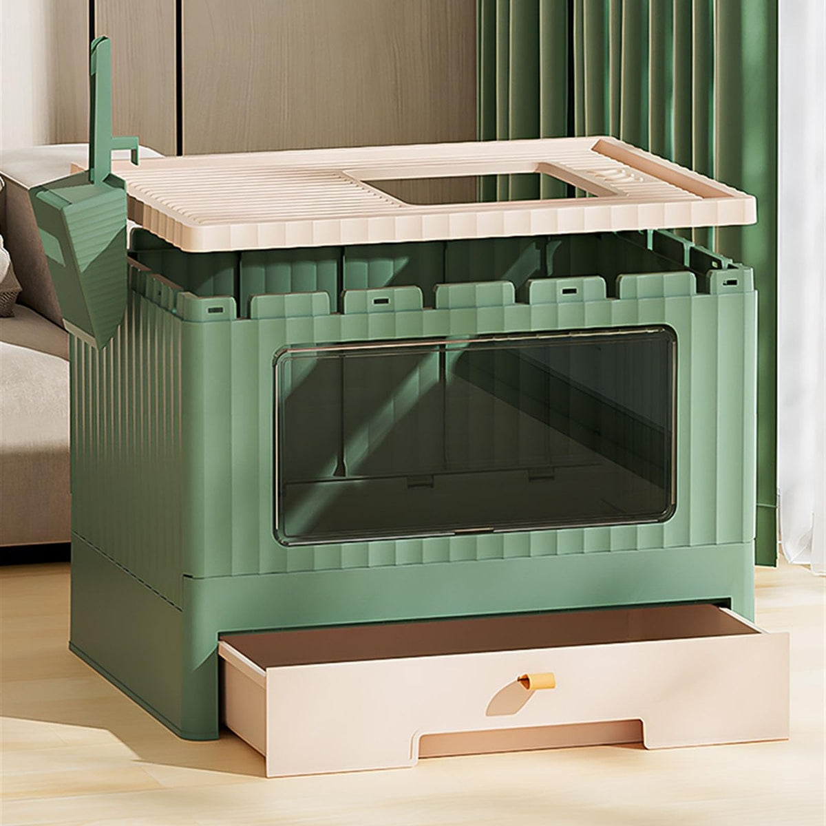 Foldable Cat Litter Box with Lid G2649