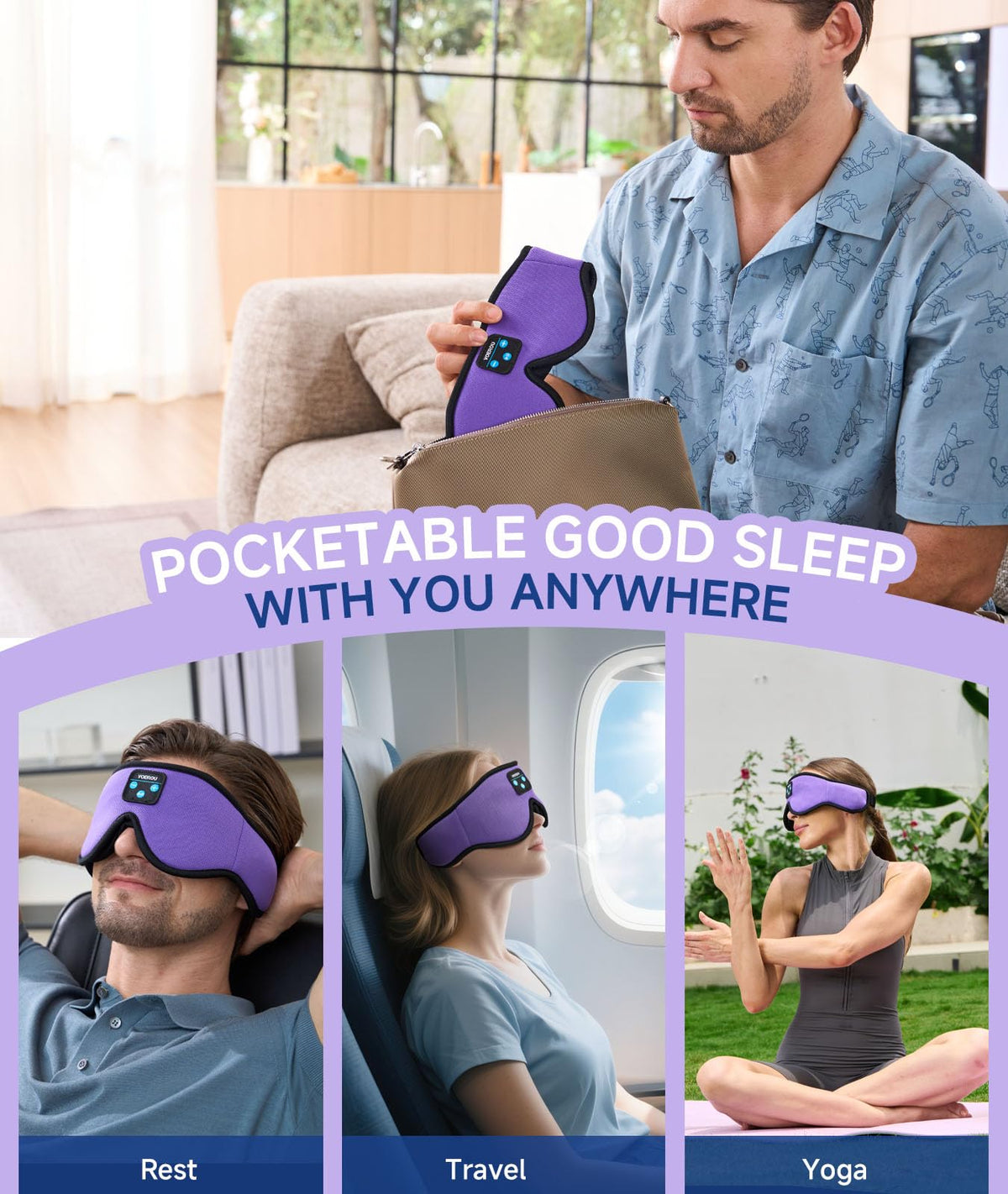 Bluetooth 3D Sleep Mask with Headphones R53039