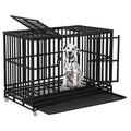 48 Inch Heavy Duty Dog Crate with Plastic Tray Double Doors J566771