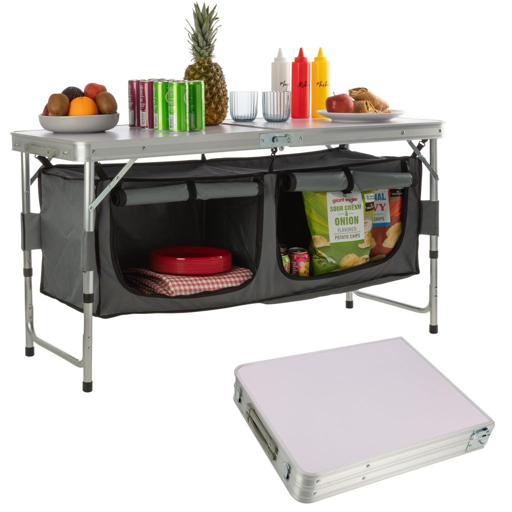 Folding Camping Table with Storage V570148