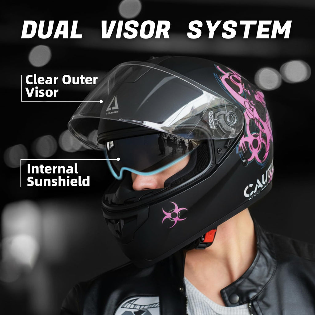 Full Face Dual Visor Motorcycle Helmet A473638