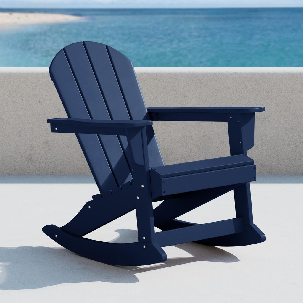 Navy Blue HDPE Outdoor Rocking Chair H936