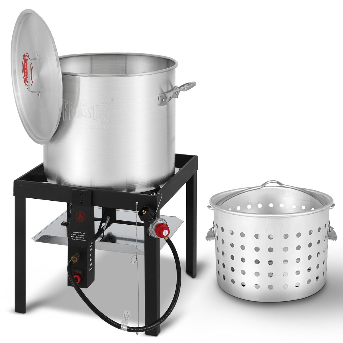 60QT Seafood Boil Pot with Basket and Burner A801413