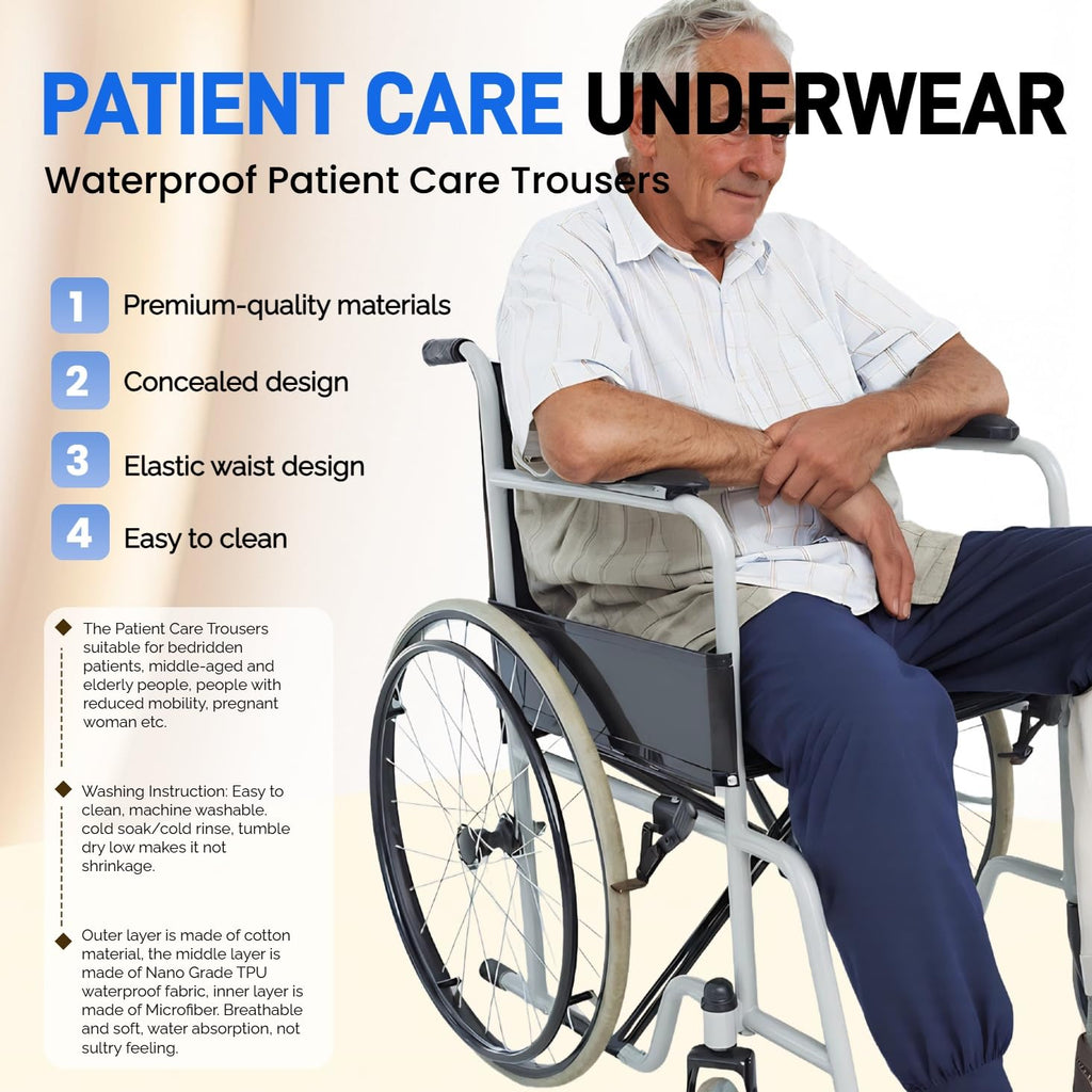 Waterproof Adjustable Incontinence Trousers Blue 3XL C225
