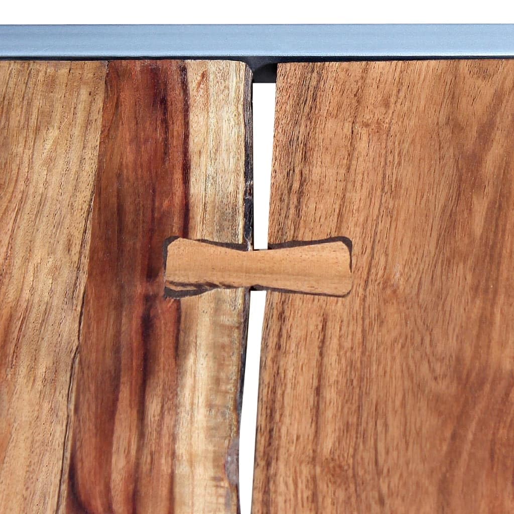 Acacia Wood and Steel Coffee Table Set of 2 Brown C840