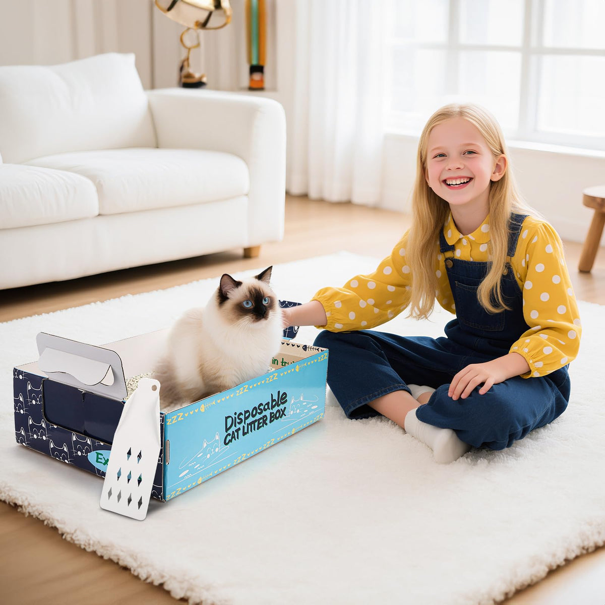 8 Pcs Disposable Cat Litter Box with Scoops P917603