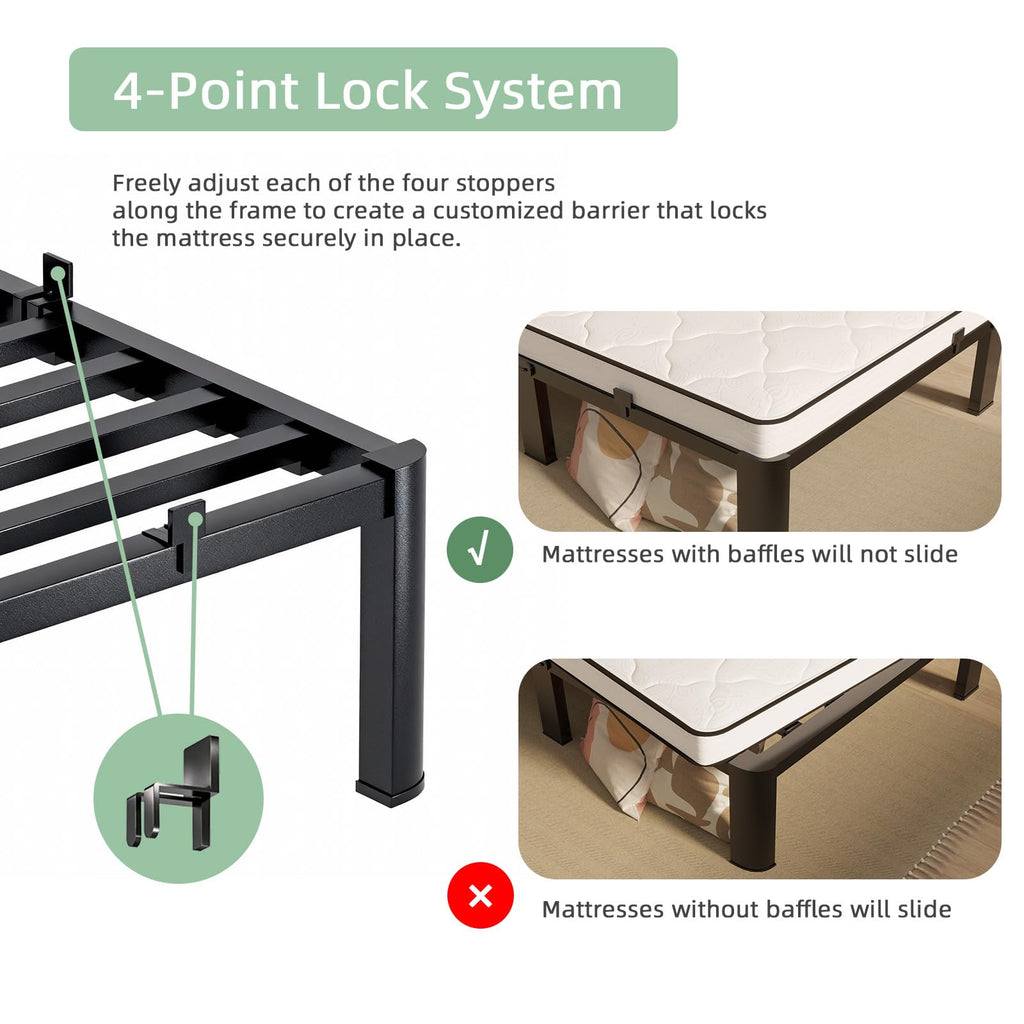Queen Size 18 Inch Metal Platform Bed Frame F45473