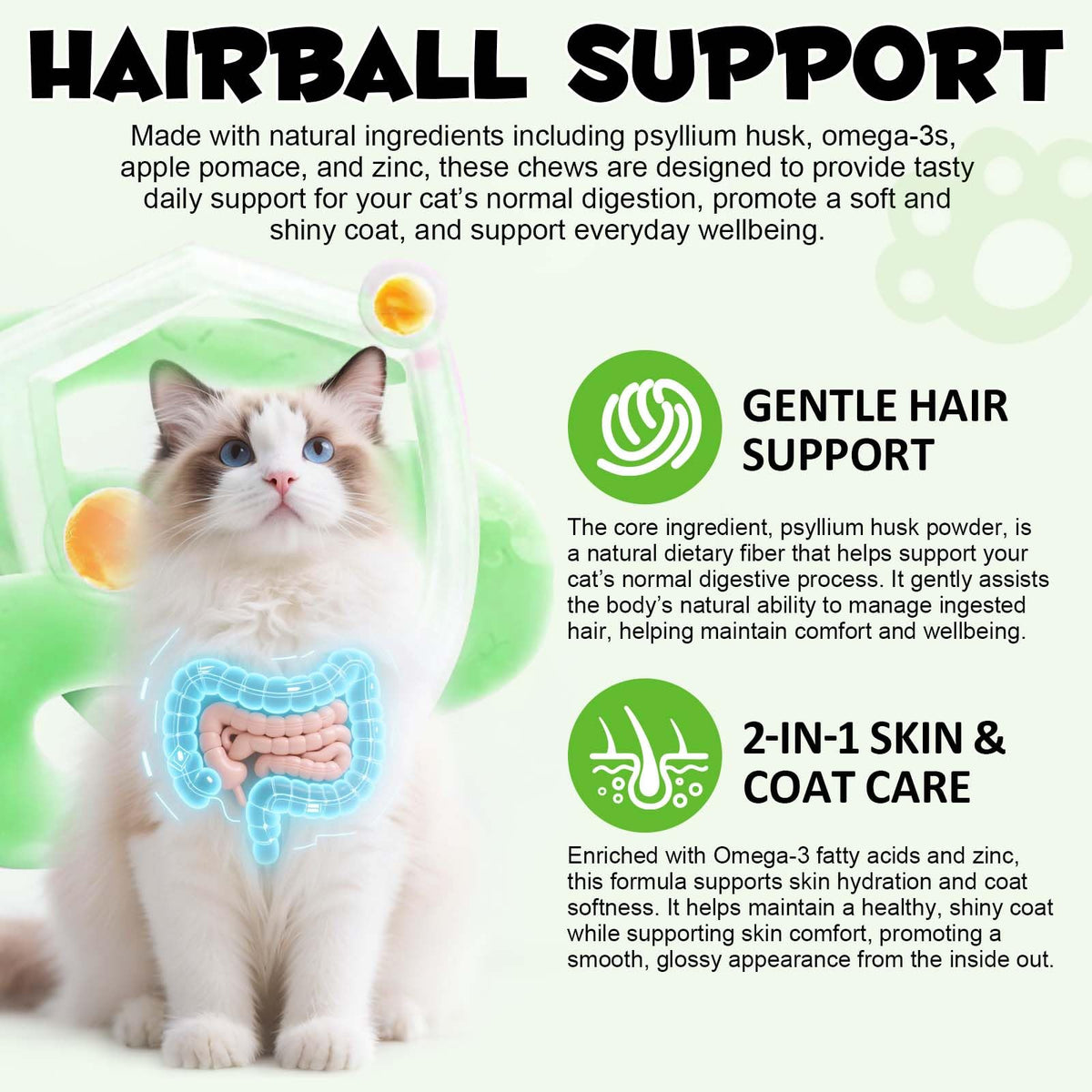 Chicken Omega-3 Fiber Supplement for Cats R600