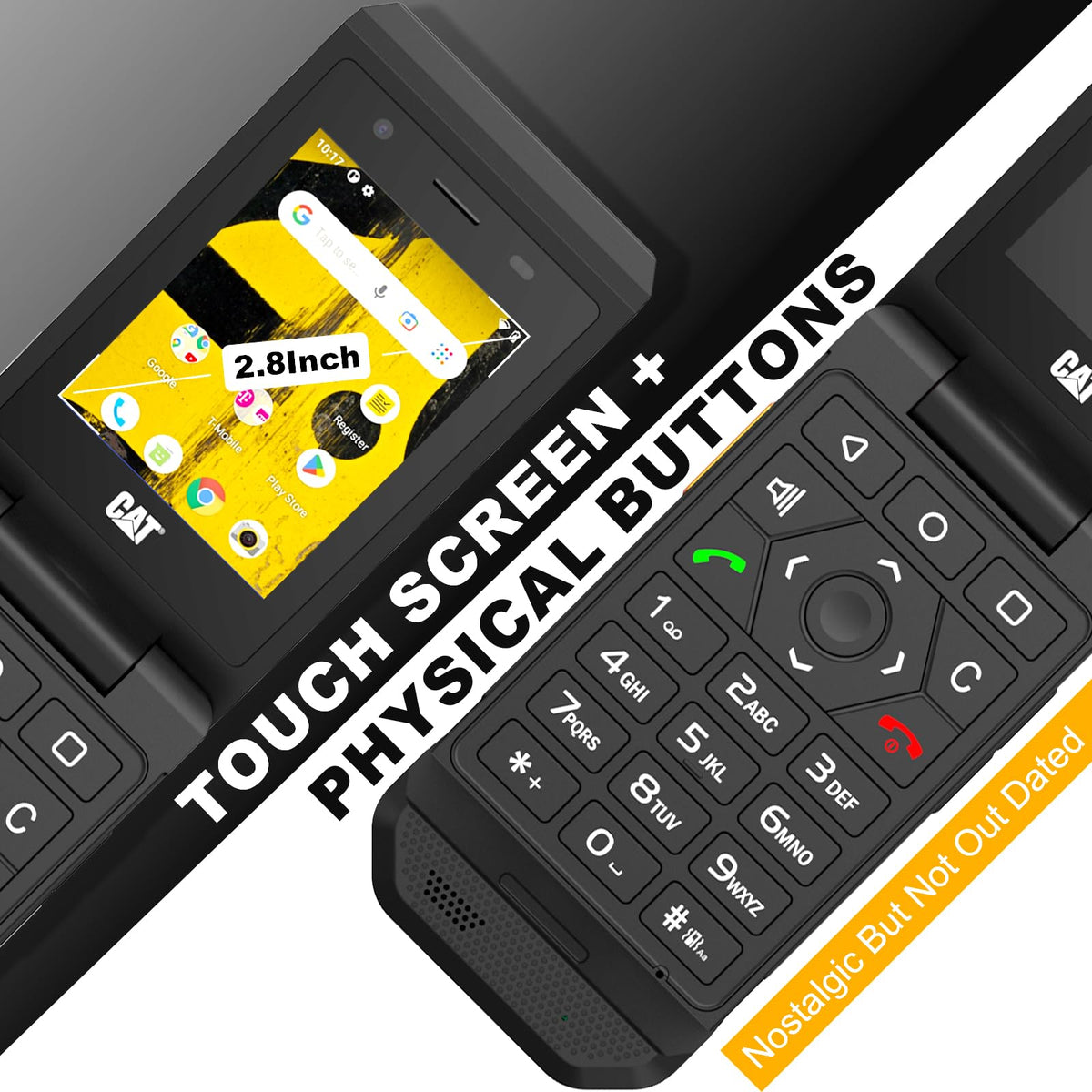 16GB 2.8" Touchscreen Rugged Android 11 IP68 Water Resistant 4G LTE Smart Flip Phone A63745
