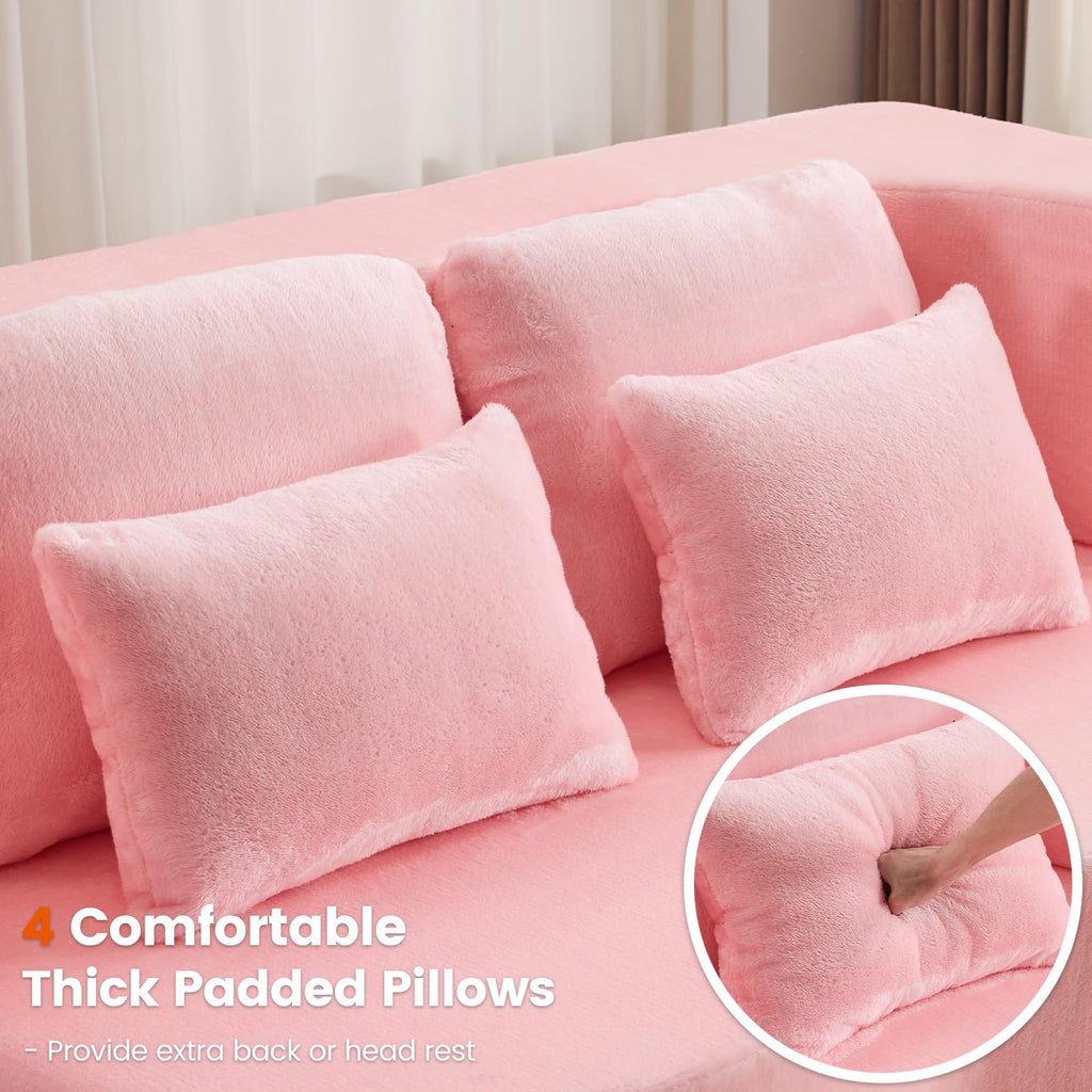 Pink Convertible Sofa Bed K579256