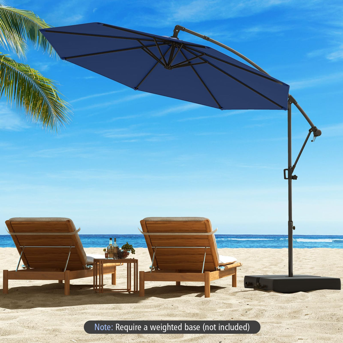 10 FT Navy Offset Cantilever Umbrella Z246