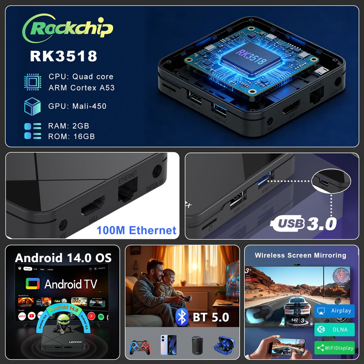 Android 14.0 4K Ultra HD TV Box U8349