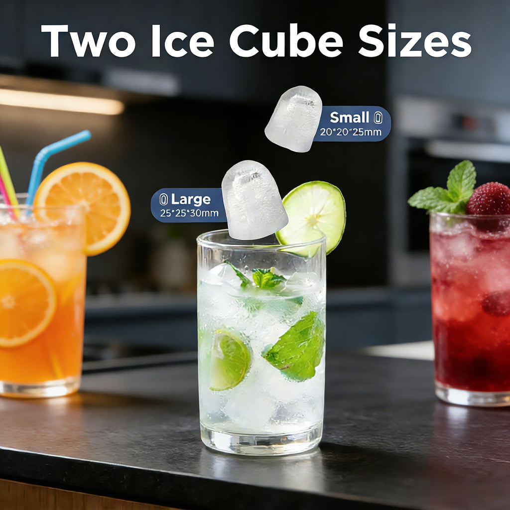 Portable Countertop Ice Maker with Self-Cleaning, 26lbs/24H W319