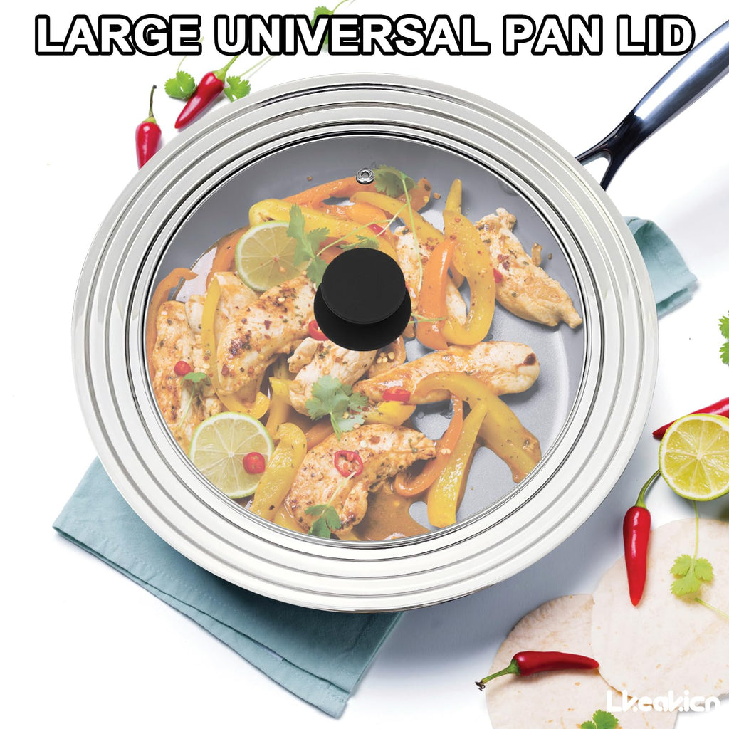 13 Inch Stainless Steel and Tempered Glass Pan Lid H8062