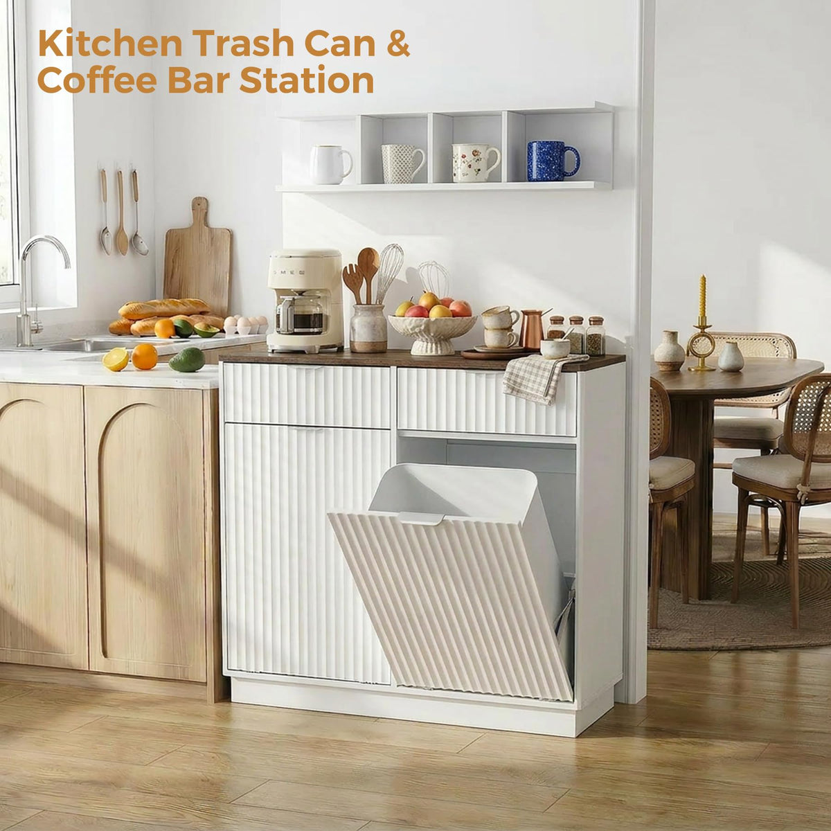 20 Gallon Tilt Out Trash Cabinet with 2 Drawers Y142149