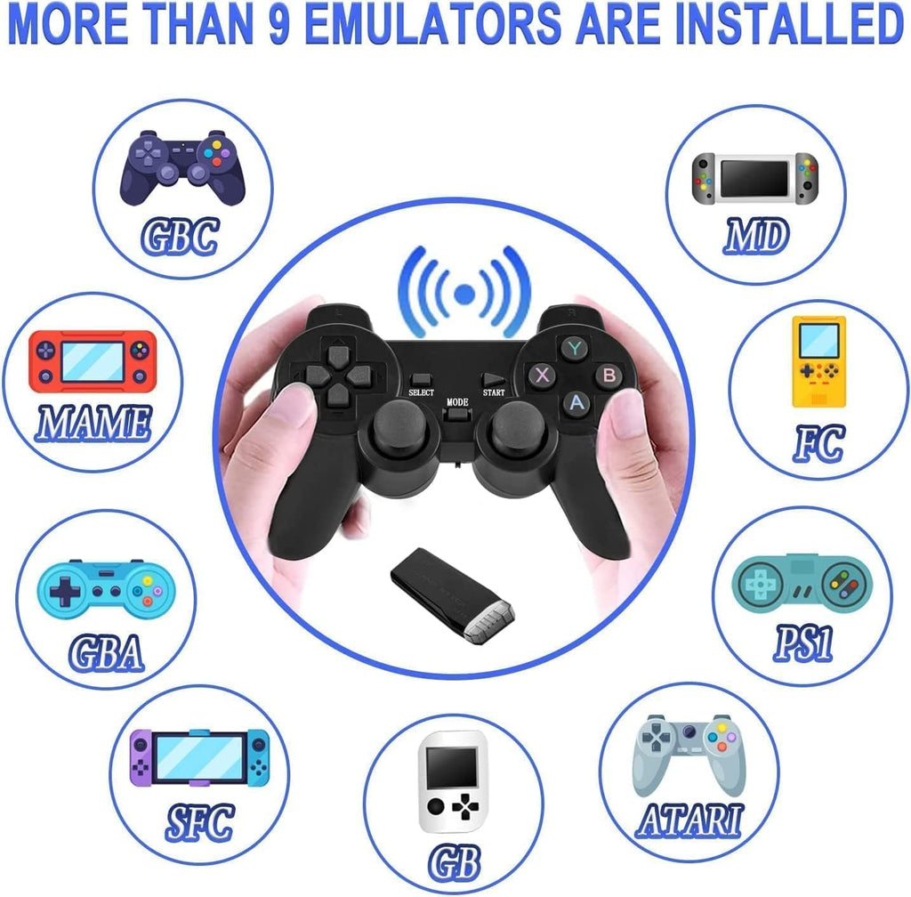 Retro Game Console Plug and Play 4K HDMI 15 Classic Emulators Dual 2.4G Wireless Controllers E9117
