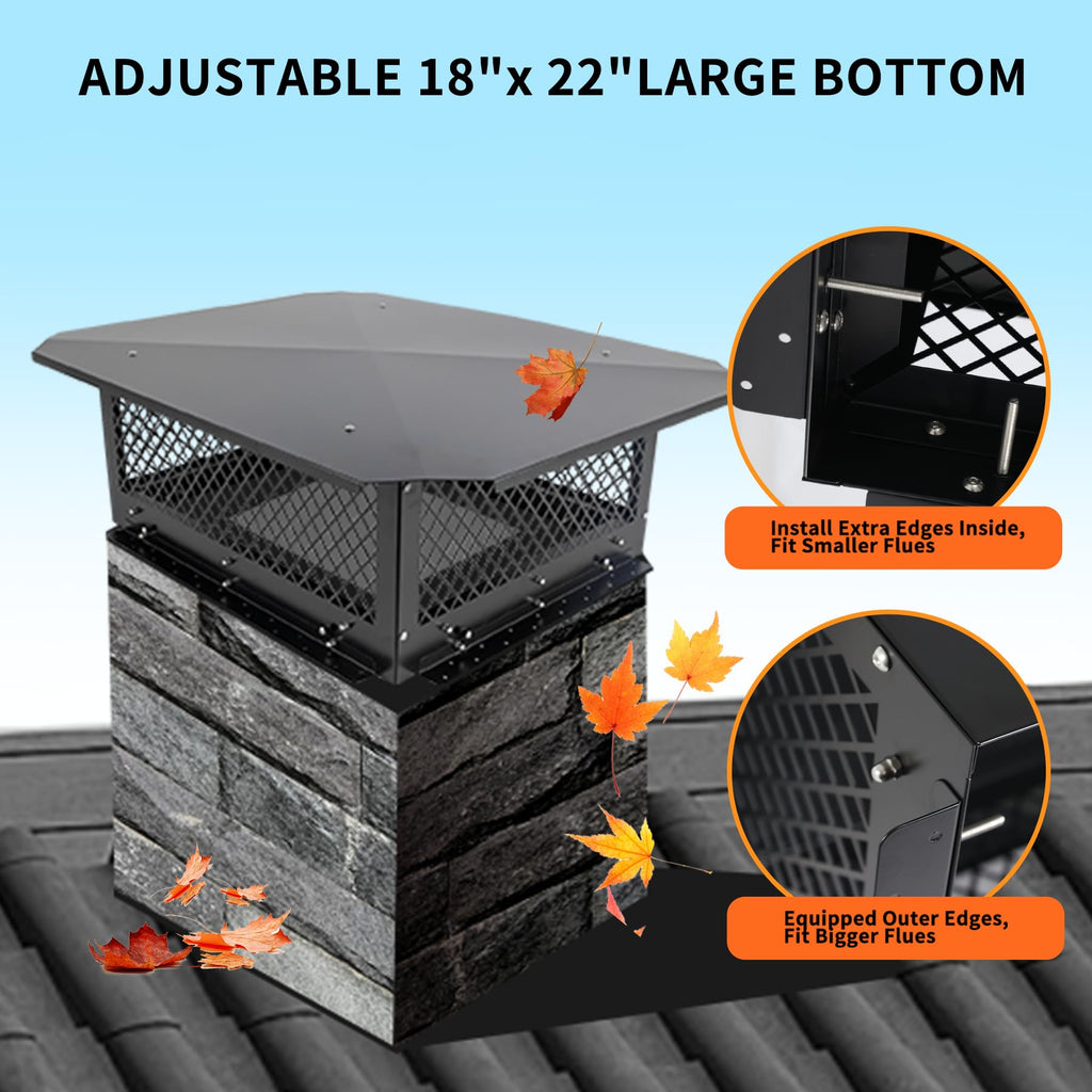 Black Galvanized Steel Chimney Cap C71997