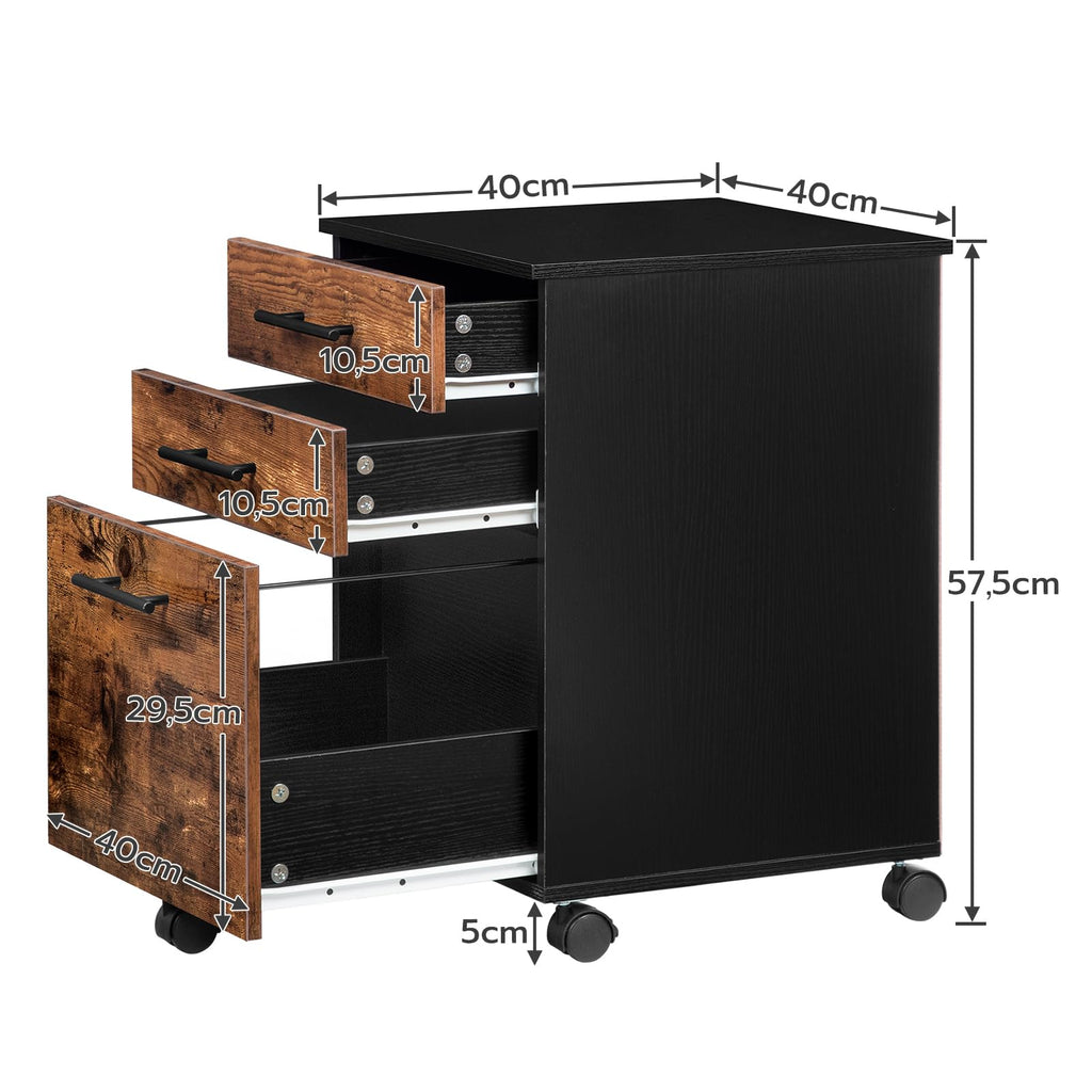3 Drawer Wood File Cabinet V843164