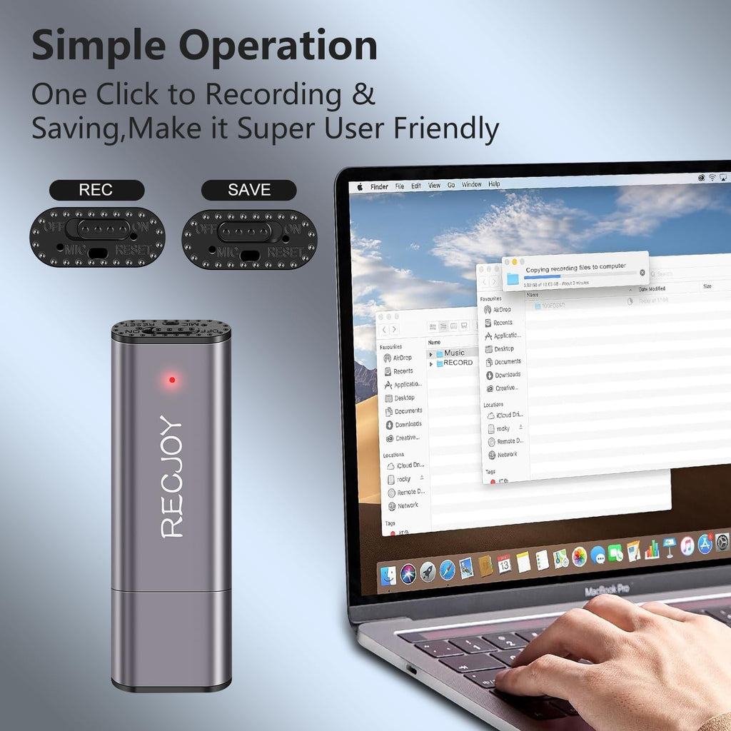 64GB USB Digital Voice Recorder with 750Hrs Storage Capacity U931705
