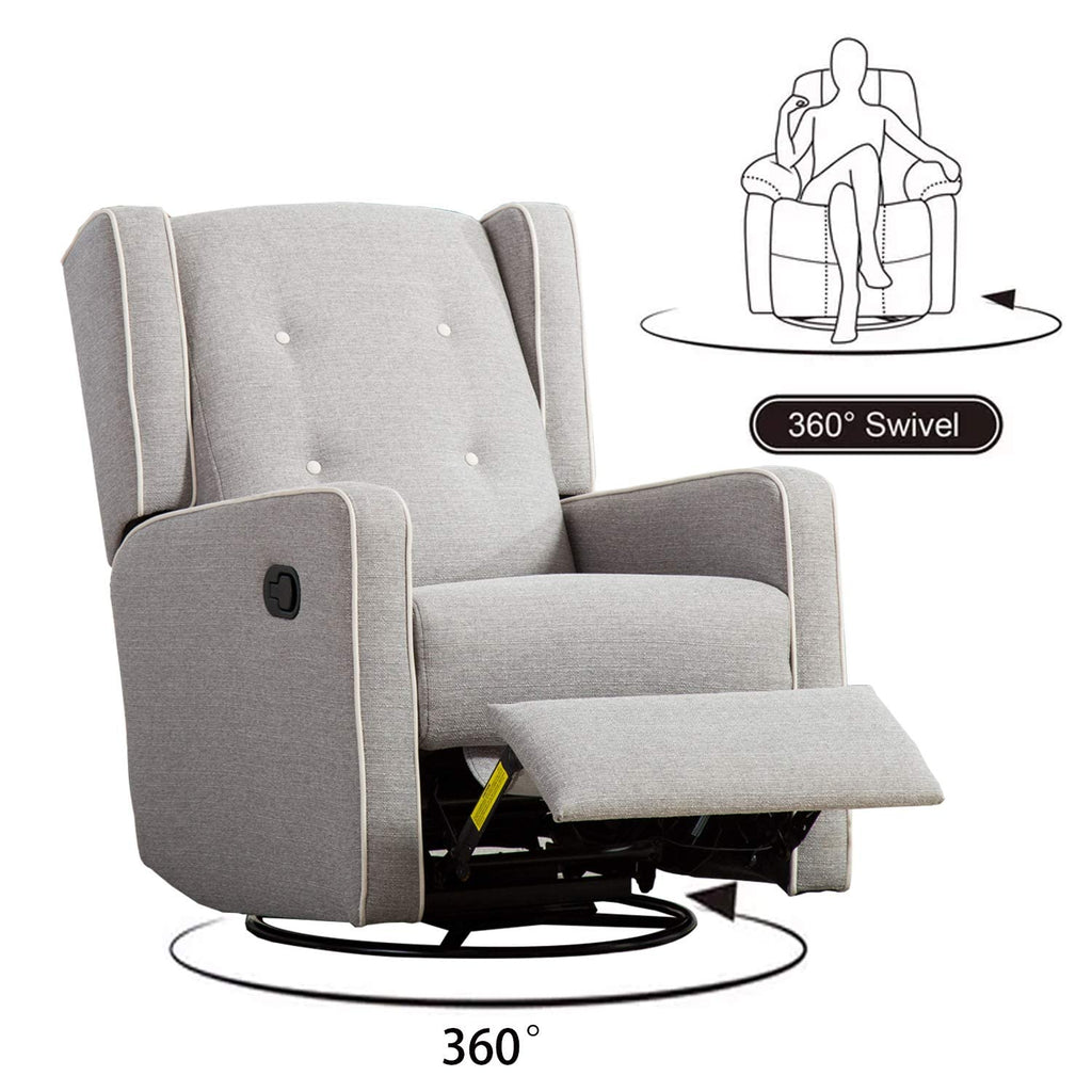 Grey Swivel Rocker Recliner Chair H61020