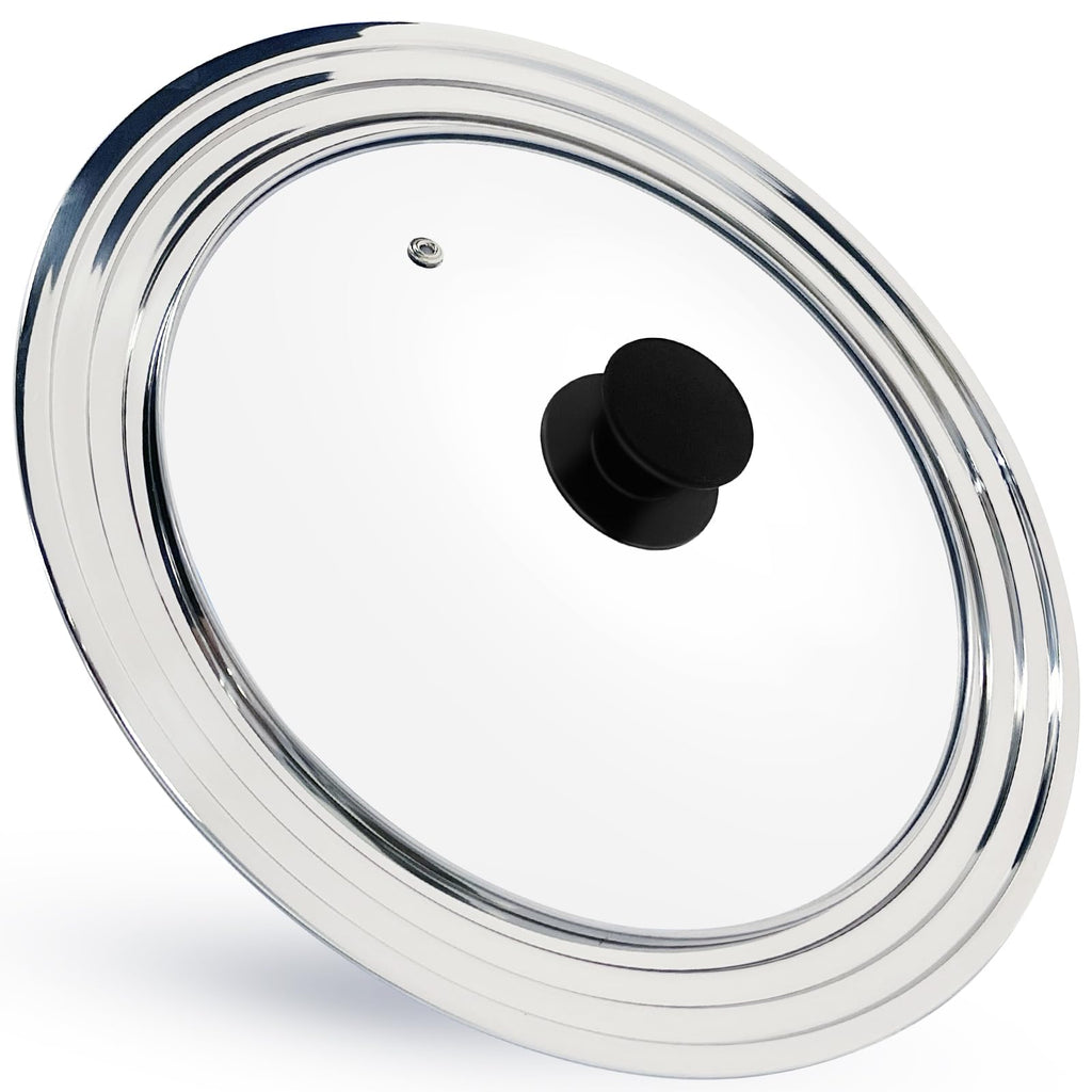 13 Inch Stainless Steel and Tempered Glass Pan Lid H8062