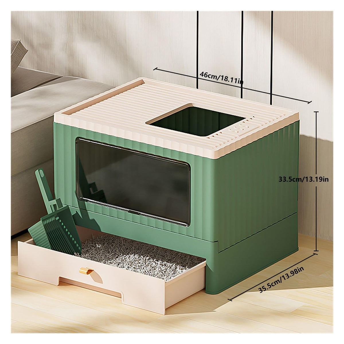 Foldable Cat Litter Box with Lid G2649