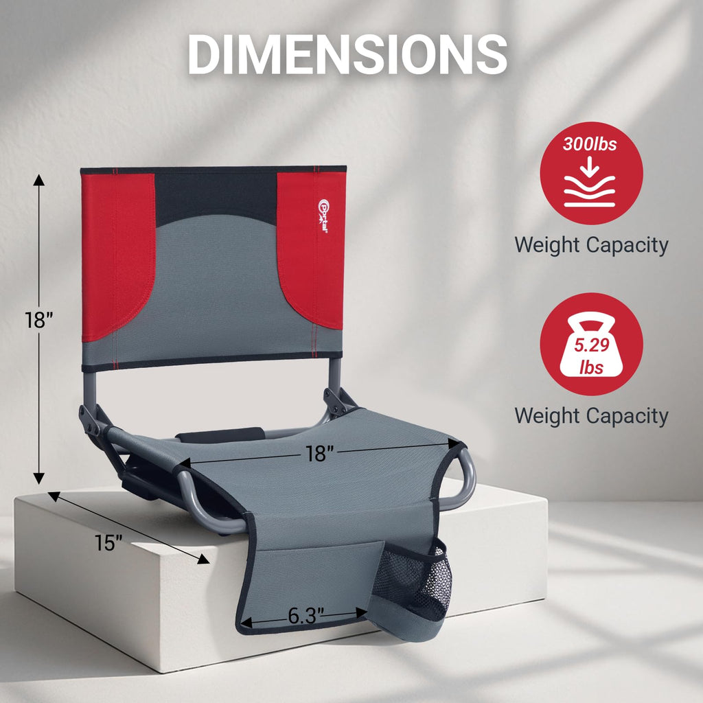 Folding Stadium Seats with Back Support, 2 Pack F821487