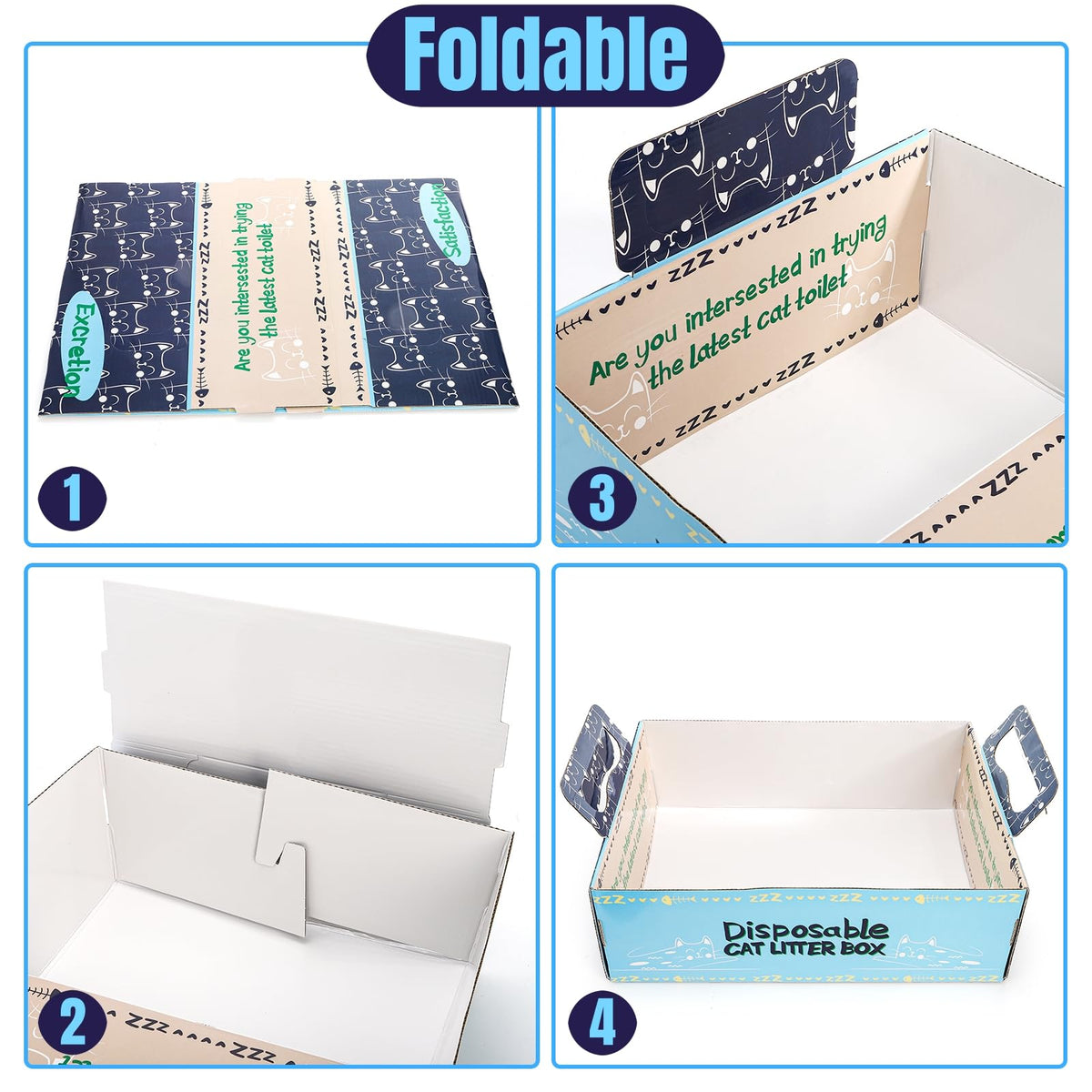 8 Pcs Disposable Cat Litter Box with Scoops P917603