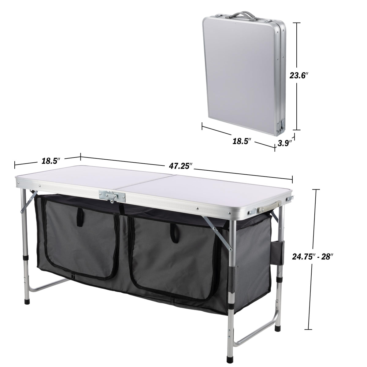 Folding Camping Table with Storage V570148