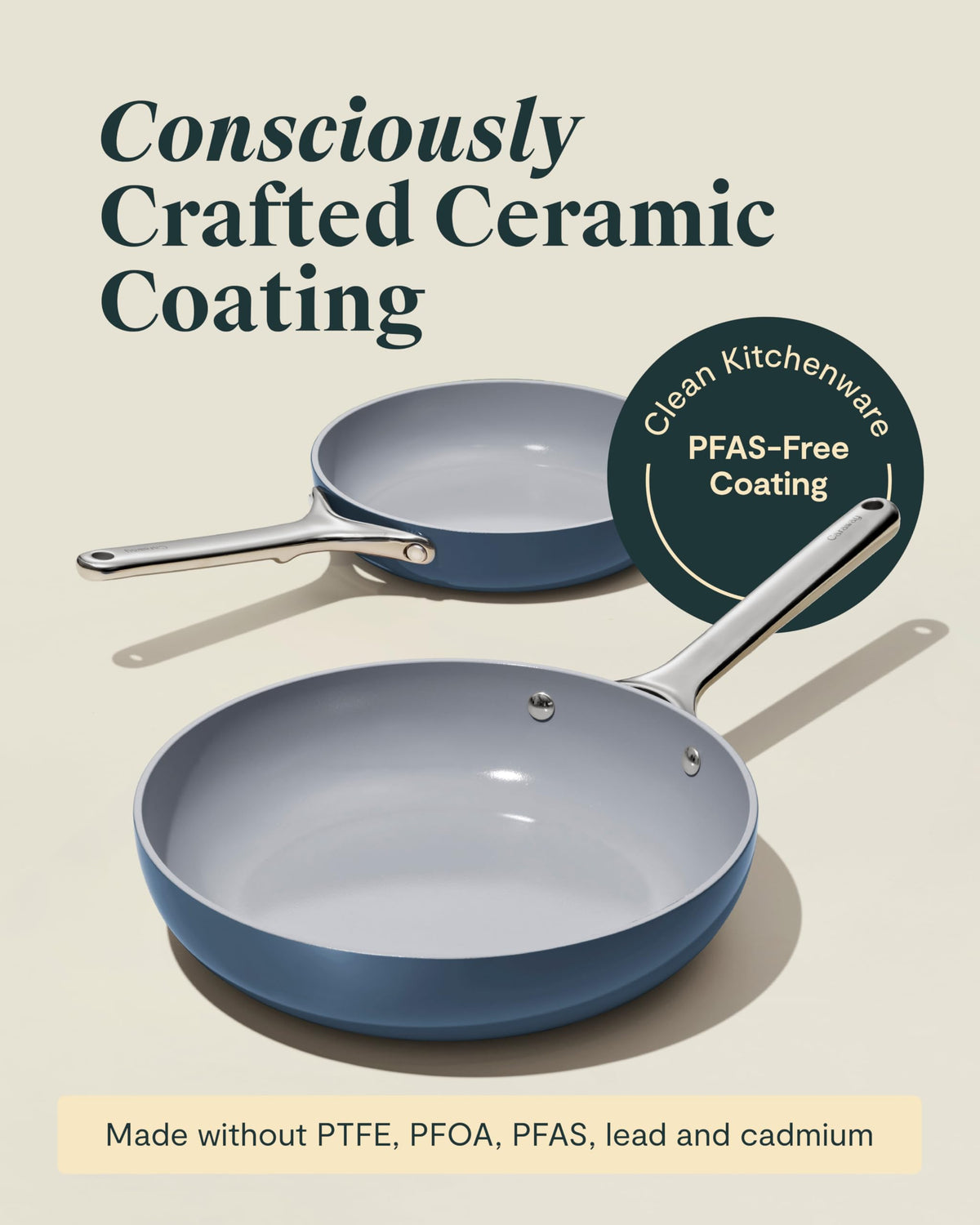 Non-Stick Ceramic Coated Fry Pan Trio, 8", 10.5", & 12" K208728