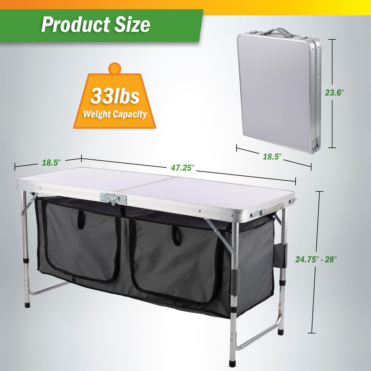 Folding Camping Table with Storage V570148