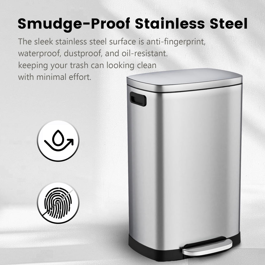 13 Gal Stainless Steel Kitchen Trash Can Y598303