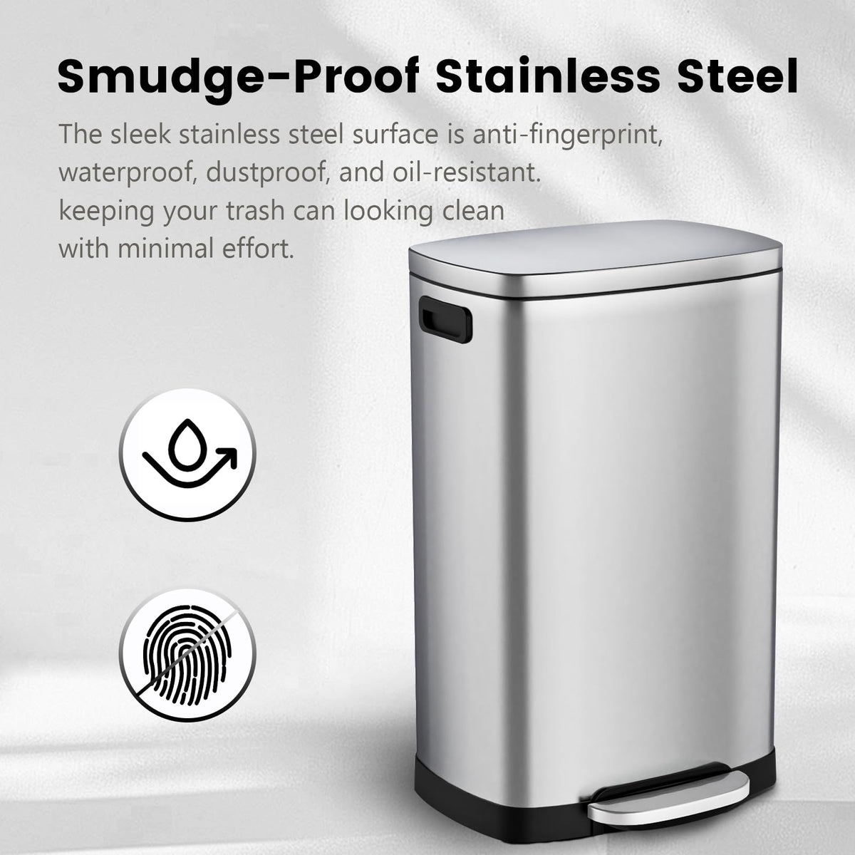 13 Gal Stainless Steel Kitchen Trash Can Y598303