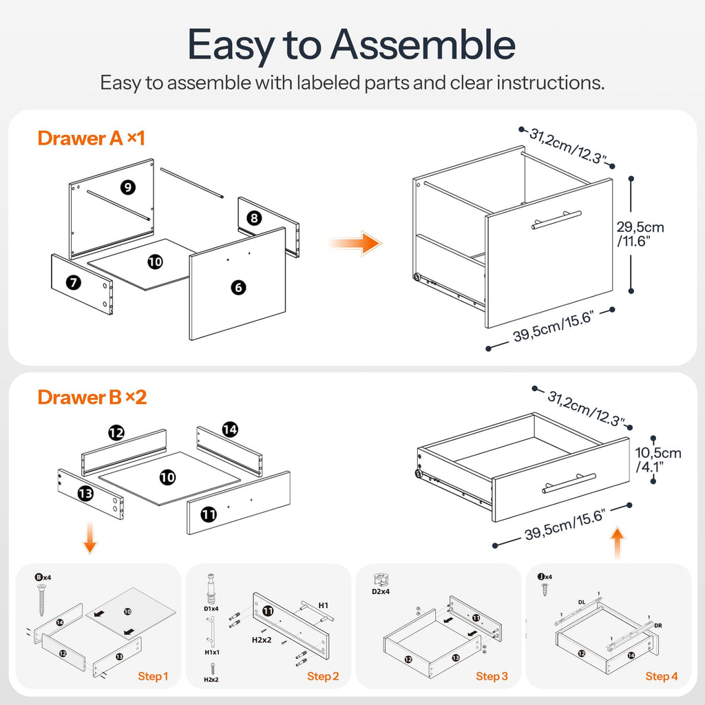 3 Drawer Wood File Cabinet V843164