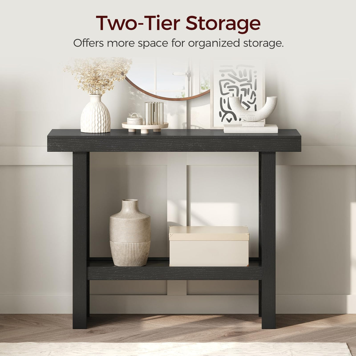 Black Rectangular Console Table I8811