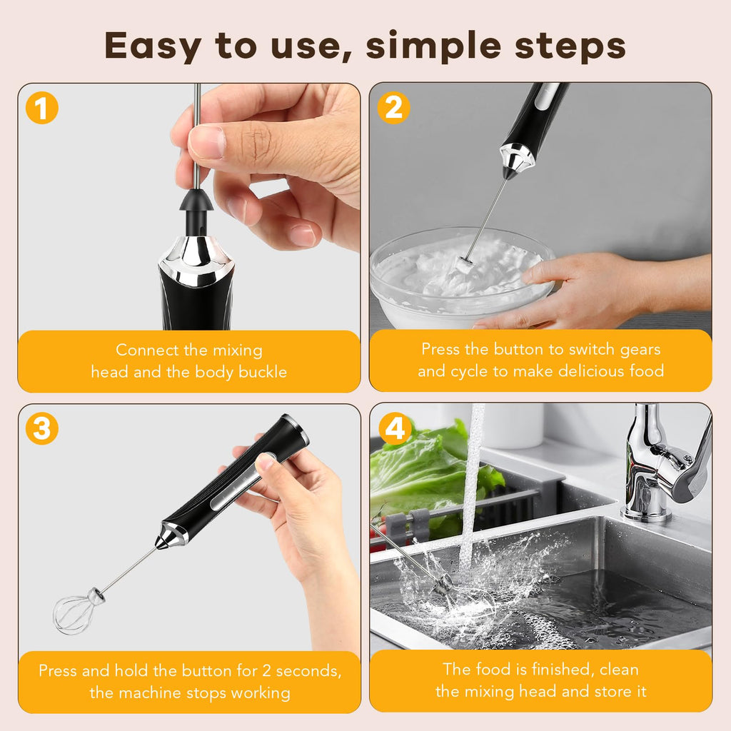 Handheld Rechargeable Milk Frother with Stand X42145