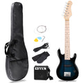 30 Inch Blue Solid Wood Electric Guitar Starter Kit with Amplifier I785