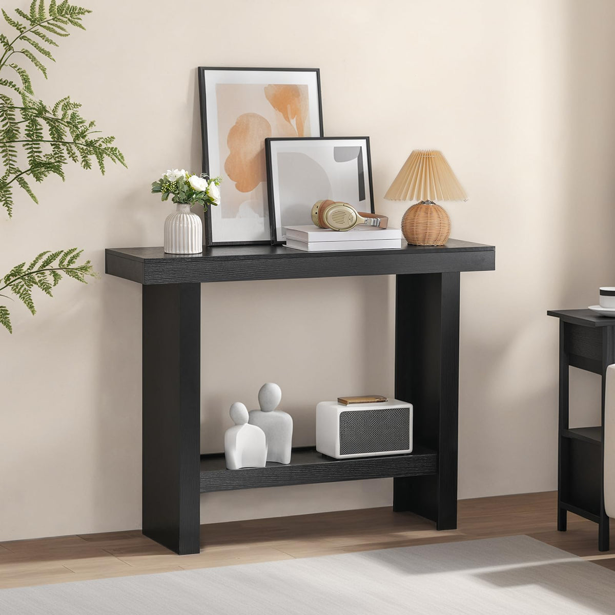 Black Rectangular Console Table I8811