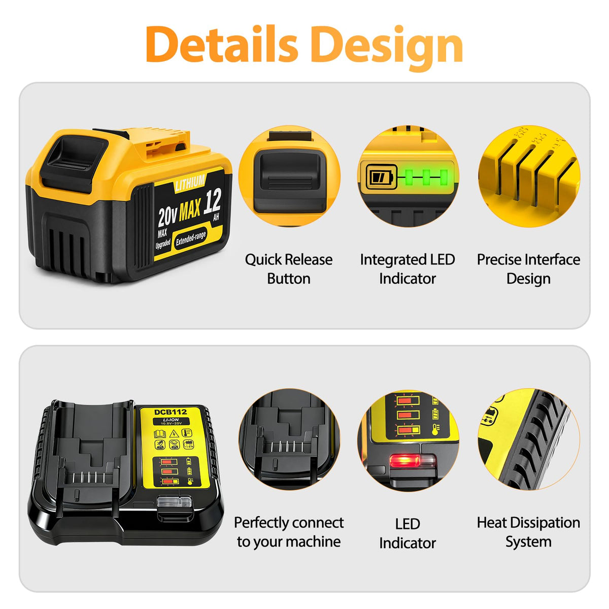 2-Pack 12000mAh 20V Max Lithium-Ion Battery & Charger Combo V312