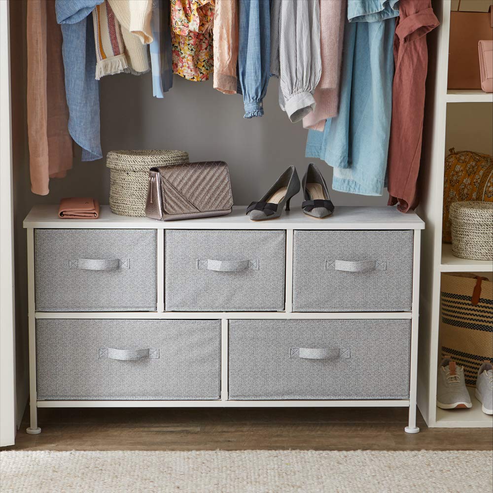 White 5-Drawer Fabric Storage Organizer Z428291