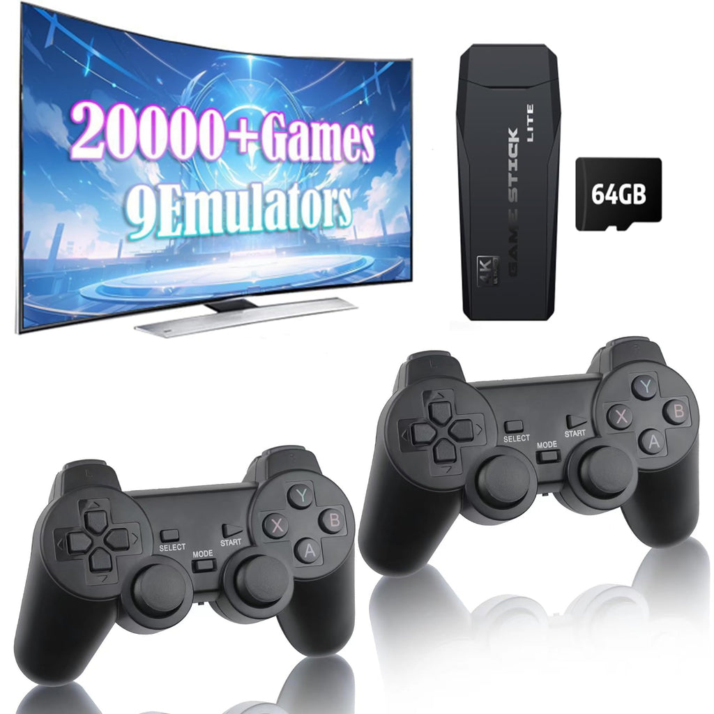 Retro Game Console Plug and Play 4K HDMI 15 Classic Emulators Dual 2.4G Wireless Controllers E9117
