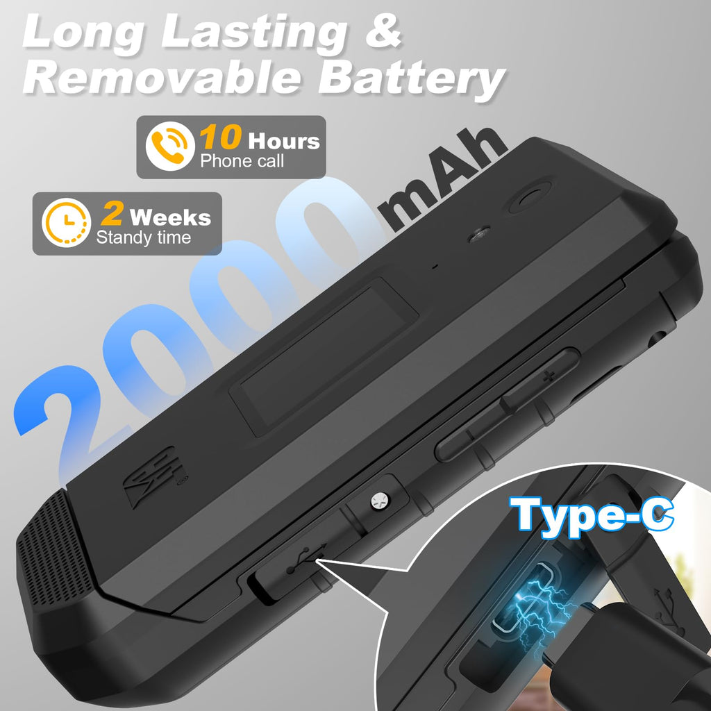 16GB 2.8" Touchscreen Rugged Android 11 IP68 Water Resistant 4G LTE Smart Flip Phone A63745
