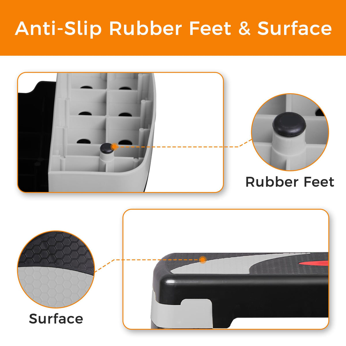 31" Adjustable Aerobic Step Platform with 4 Stackable Risers S96219