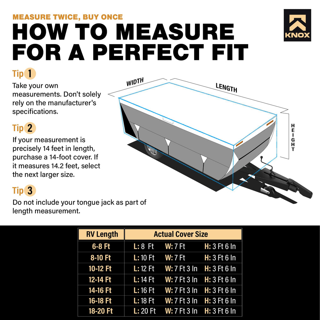 Anti-Tear 7 Layer APEX Fabric Folding Camper Cover 14-16 ft P51274