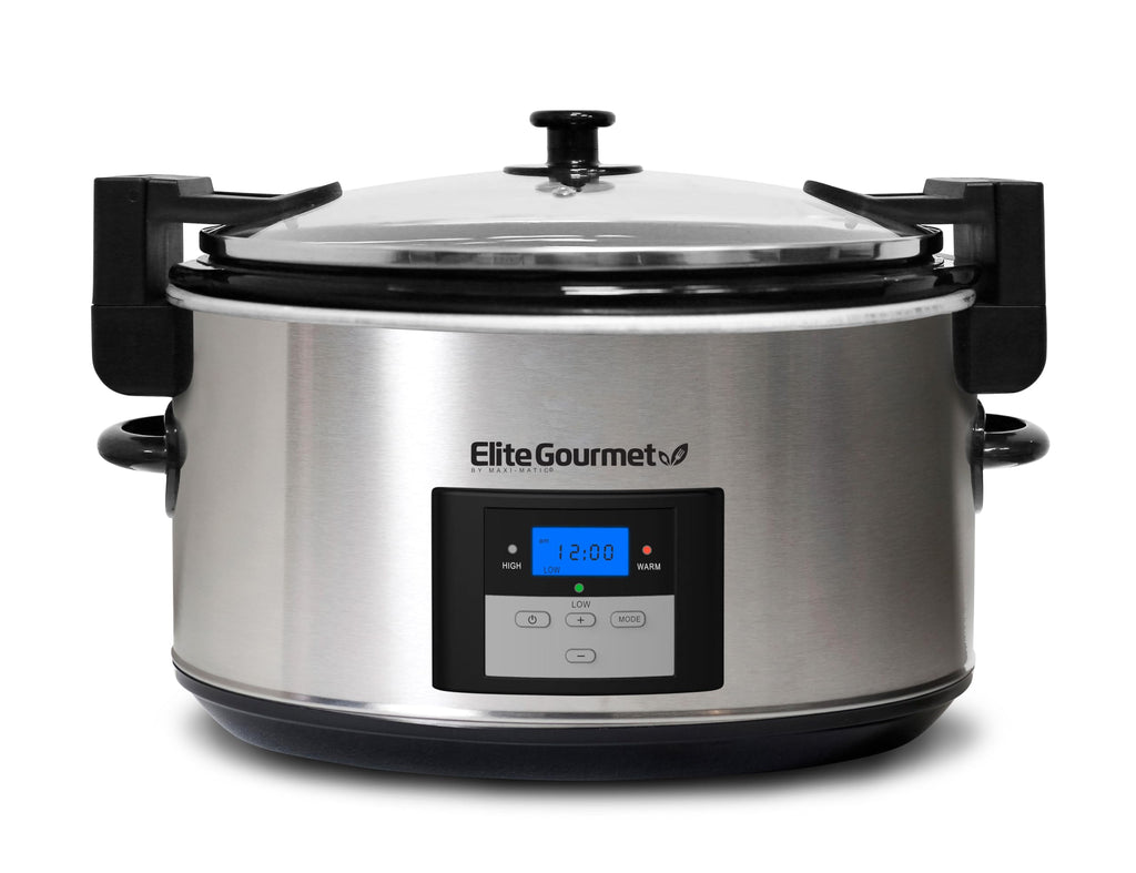 8.5-Quart Stainless Steel Programmable Slow Cooker with Locking Lid E49991